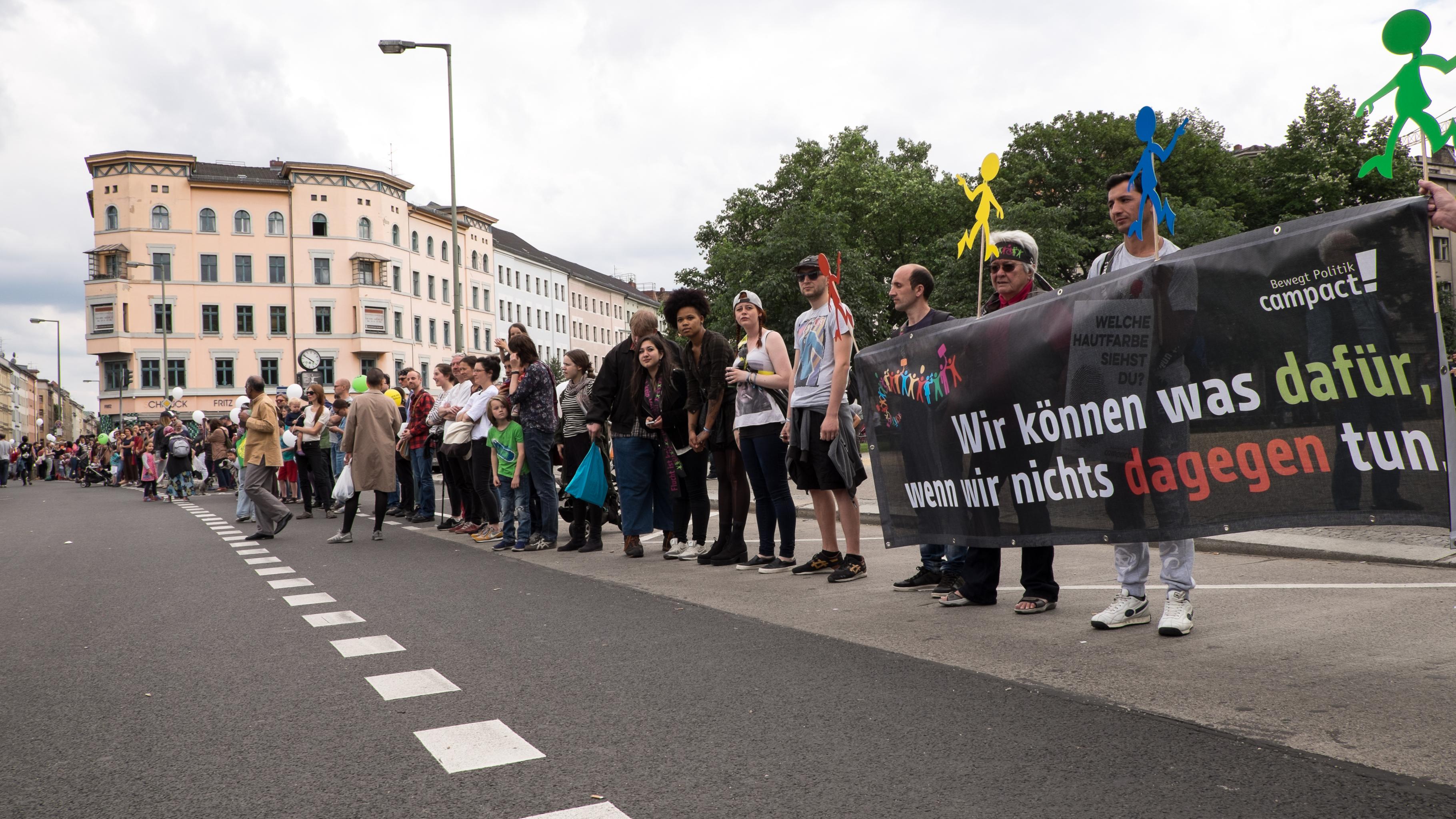 Eindrücke von der Menschenkette in Berlin.