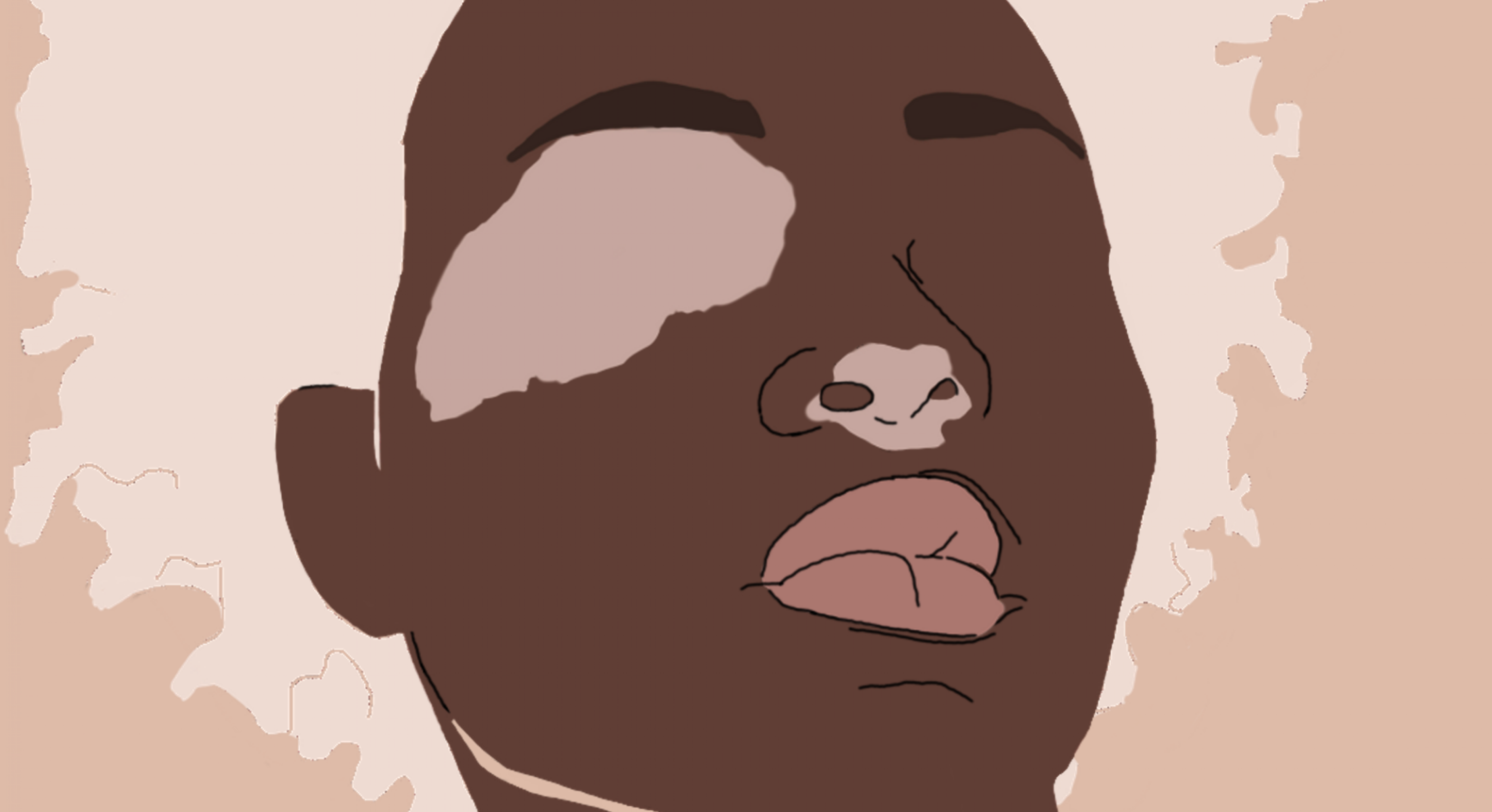 Illustration einer Person of Color vor einem beigen Hintergrund.