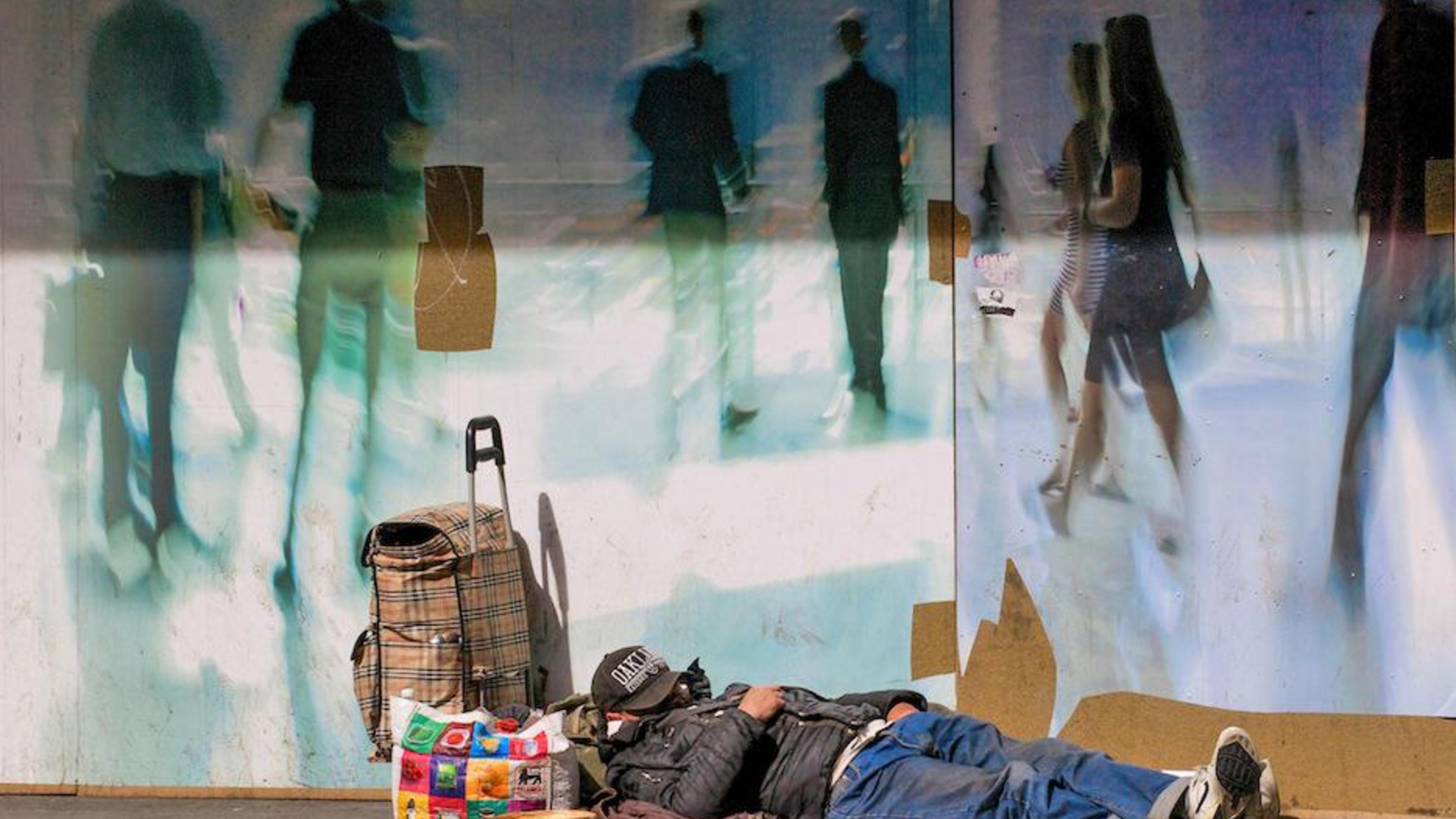 Obdachloser in Brüssel