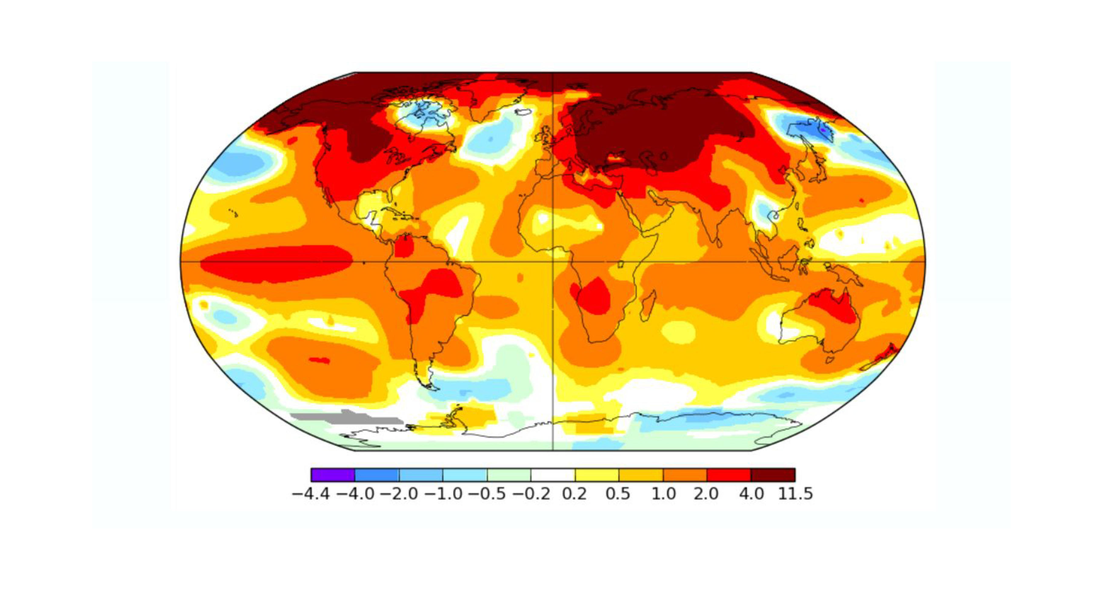 Temperaturen Februar 2016 NASA