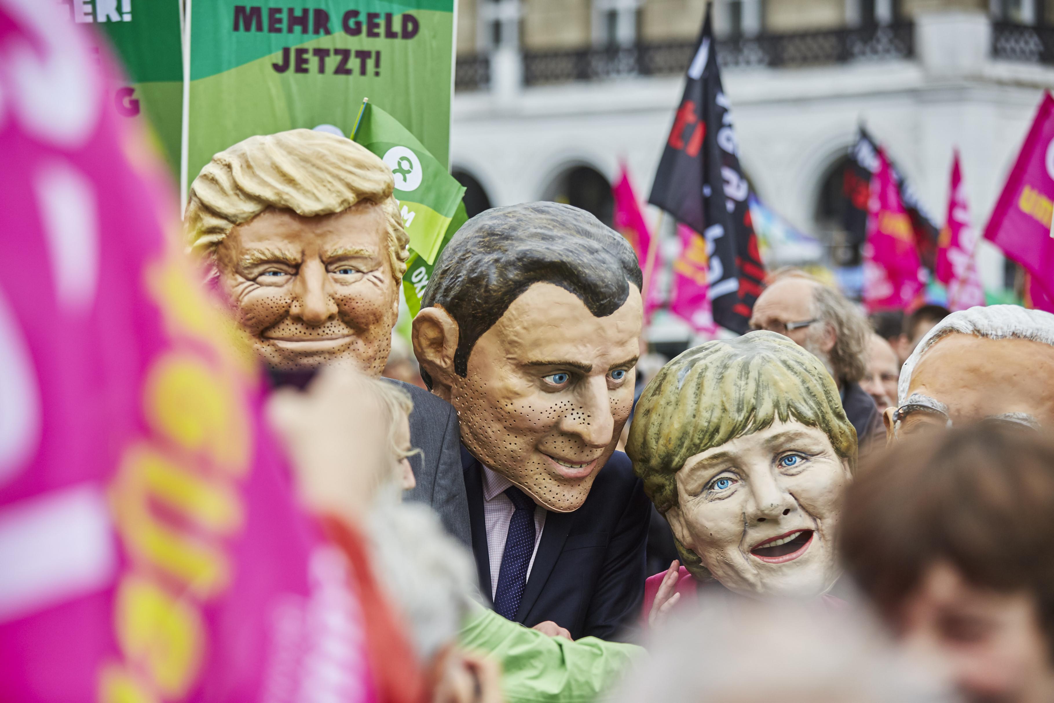 G20 Big Heads Protestwelle G20