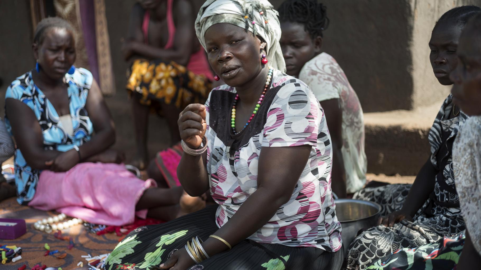 Sarah aus Südsudan in einer Flüchtlingssiedlung in Uganda