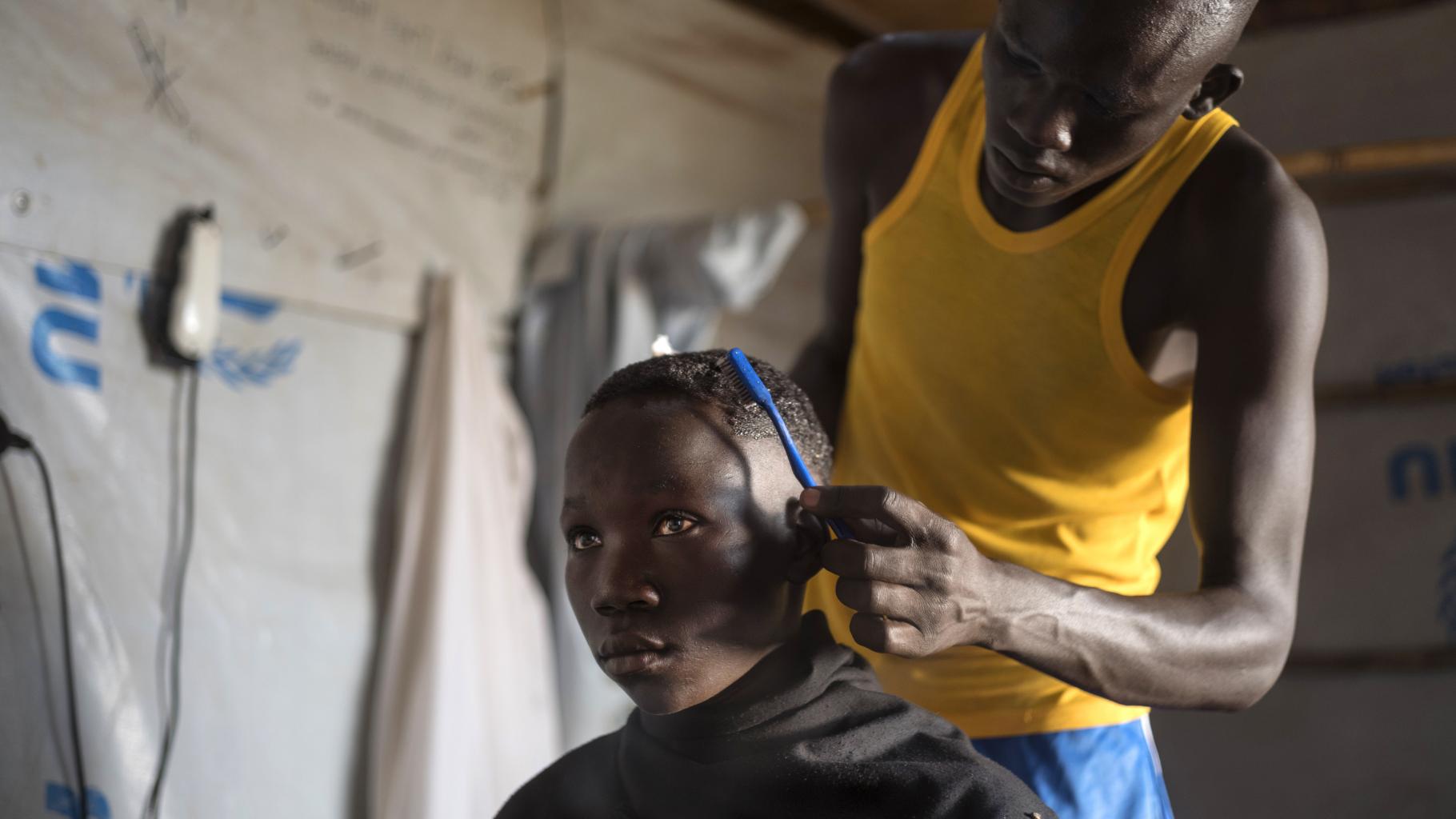 Martin aus Südsudan in einer Flüchtlingssiedlung in Uganda