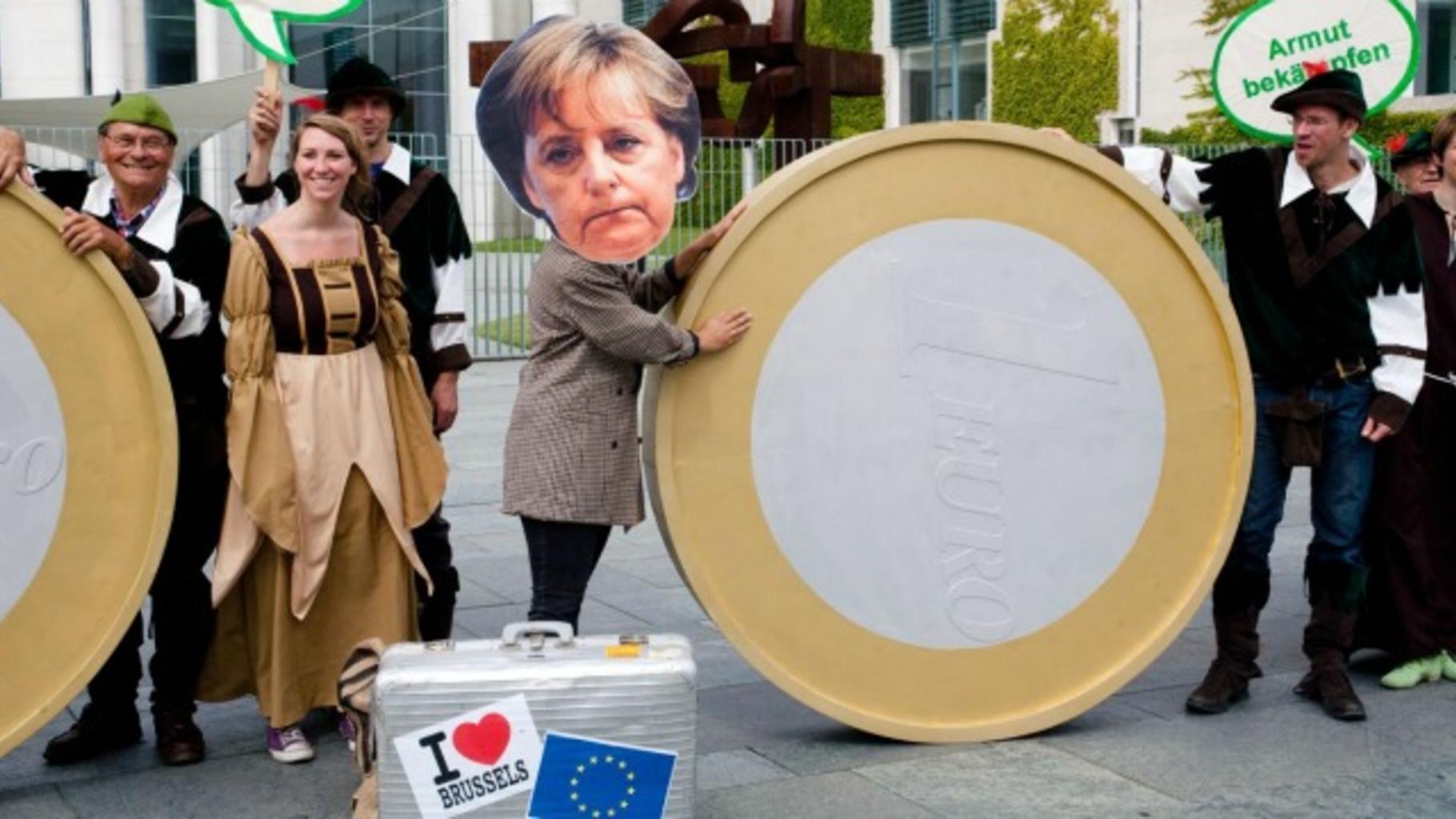 Robin Hood redet Angela Merkel vor dem EU-Ratstreffen ins Gewissen.