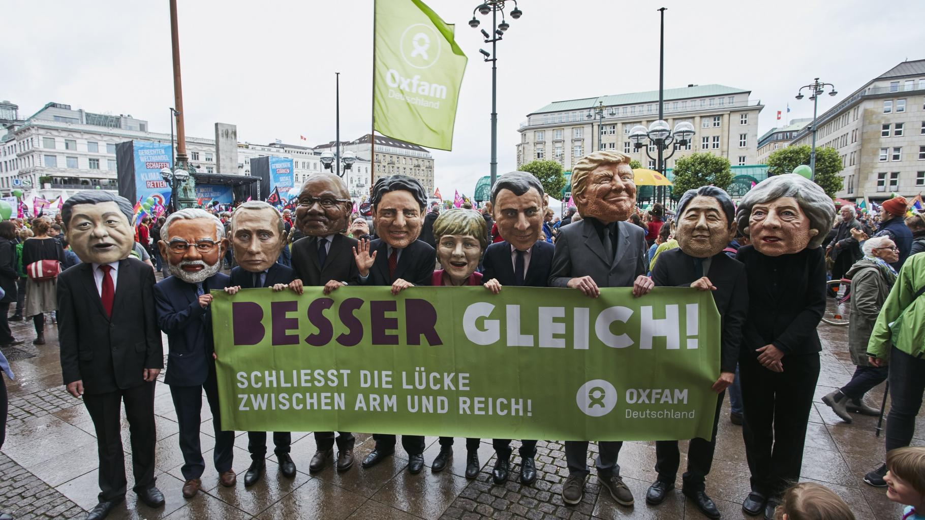 G20 Protestwelle Big Heads