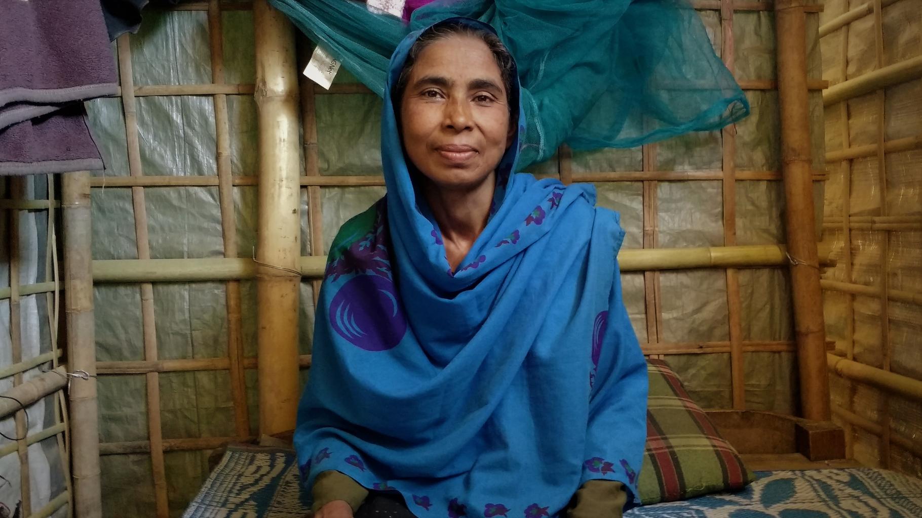 Rajiah in ihrem Haus in Cox's Bazar, Bangladesch.