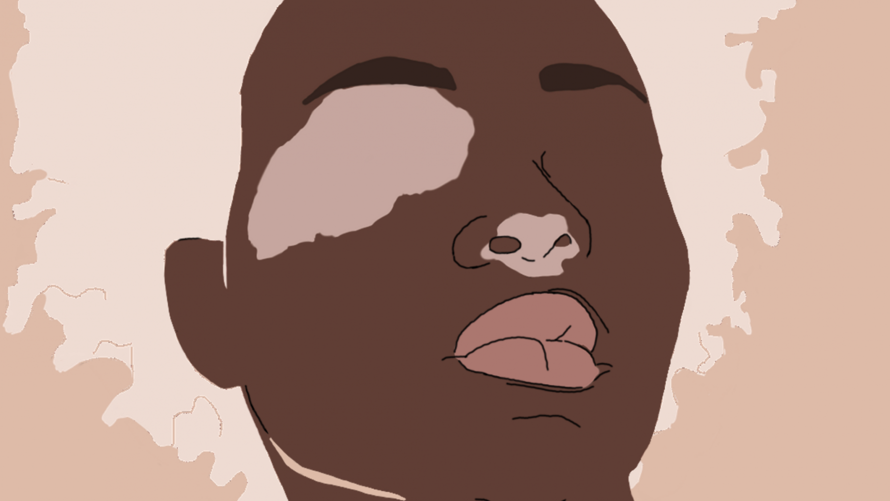 Illustration einer Person of Color vor einem beigen Hintergrund.
