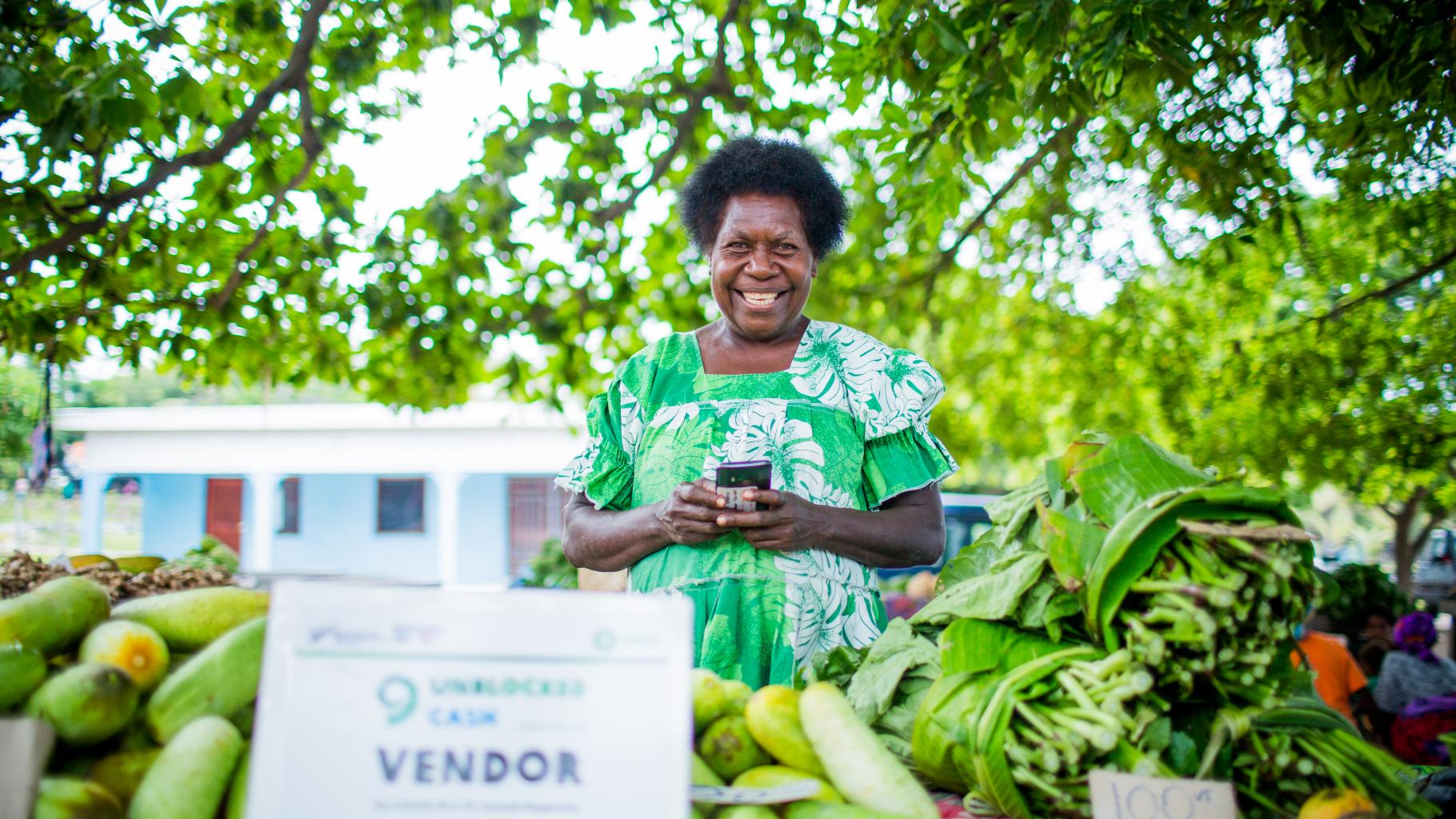 Mary Nepina ist Marktverkäuferin in Tanna, Vanuatu.