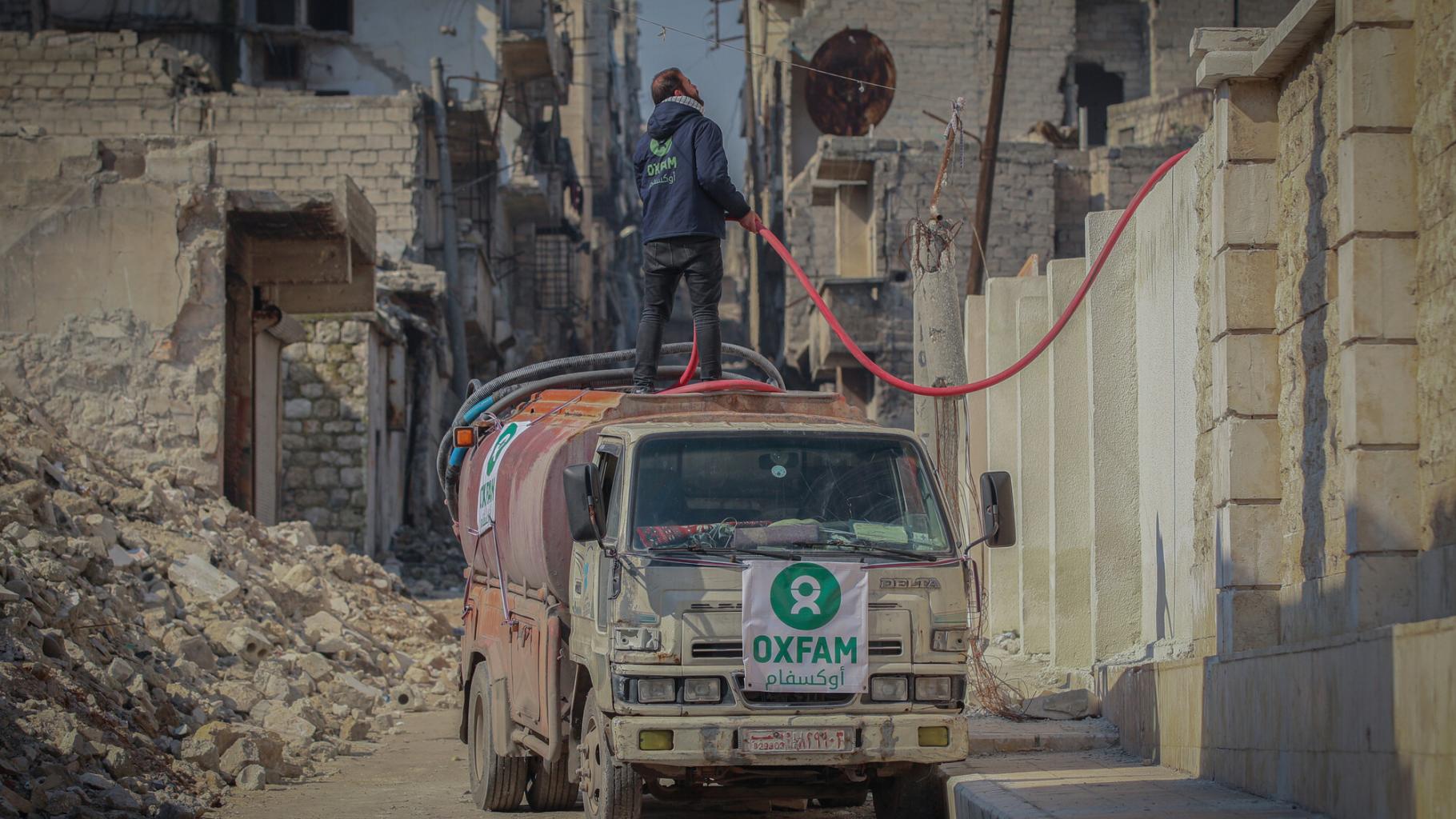 Wasserlieferung durch Oxfam in Aleppo