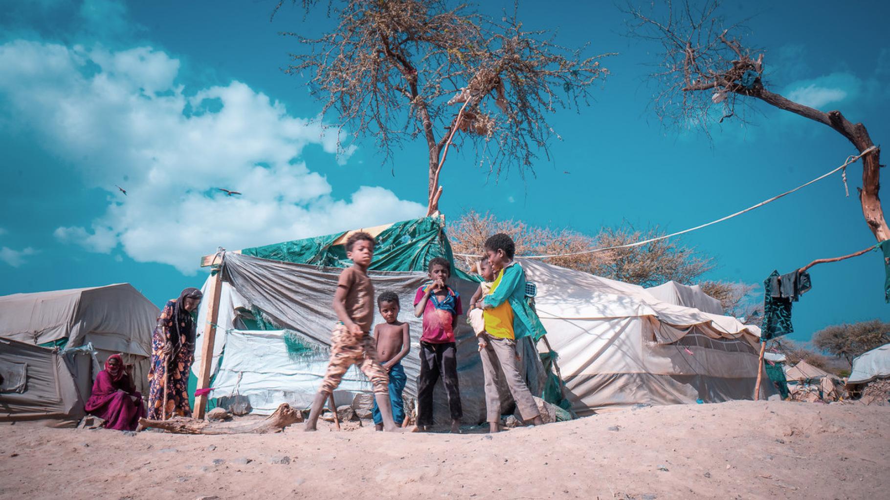 Marodes Zelt im Jabal Zaid Flüchtlingscamp