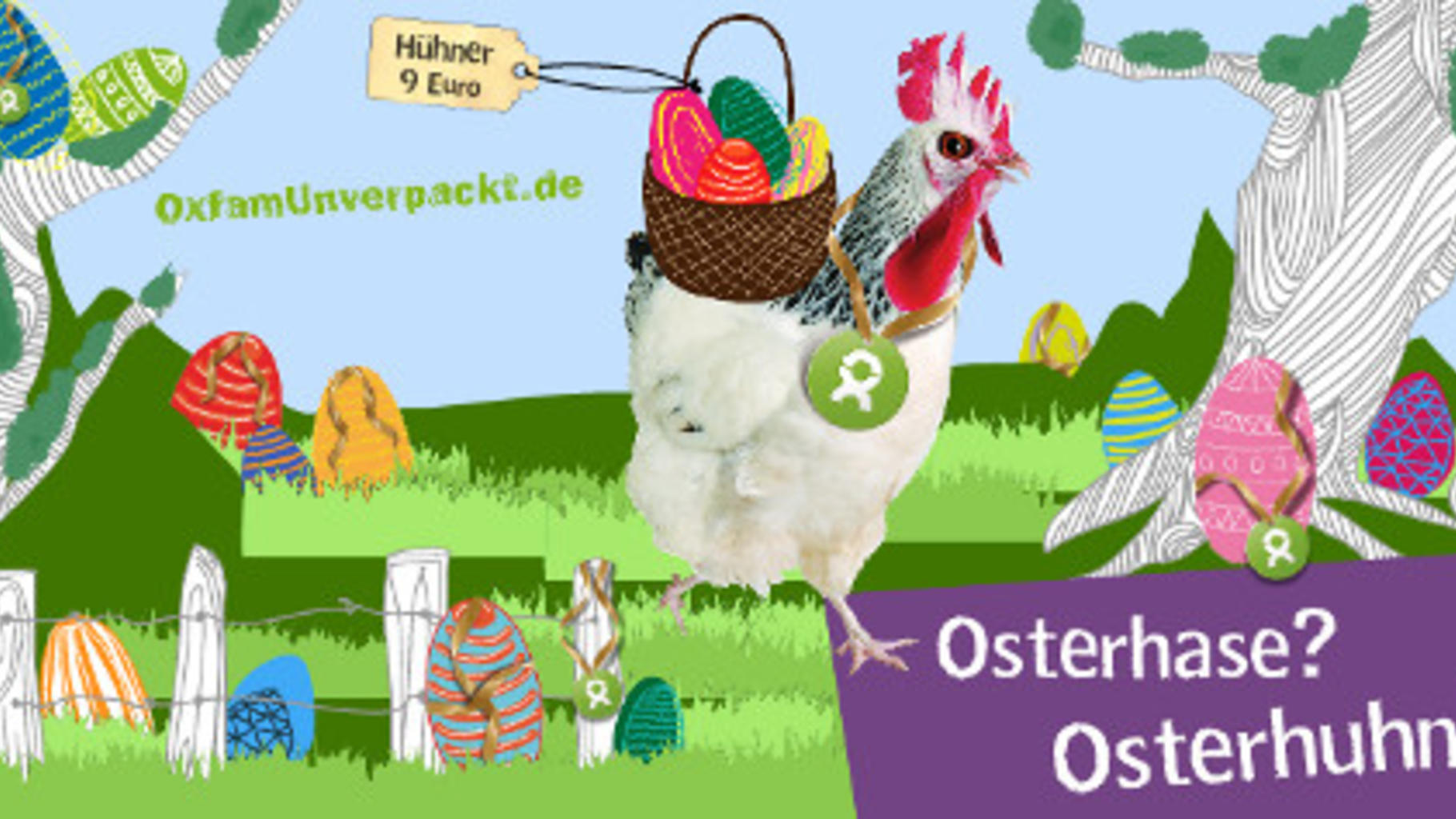 Osterhase? Osterhuhn! Hühner für 9 Euro auf oxfamunverpackt.de