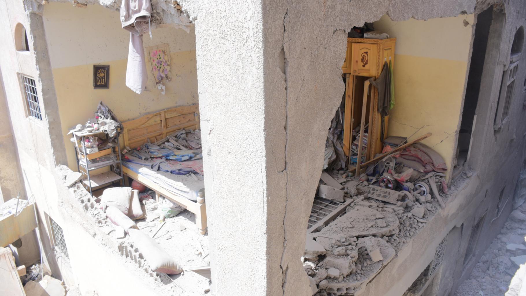 Zerstörte Wohnung im Jemen
