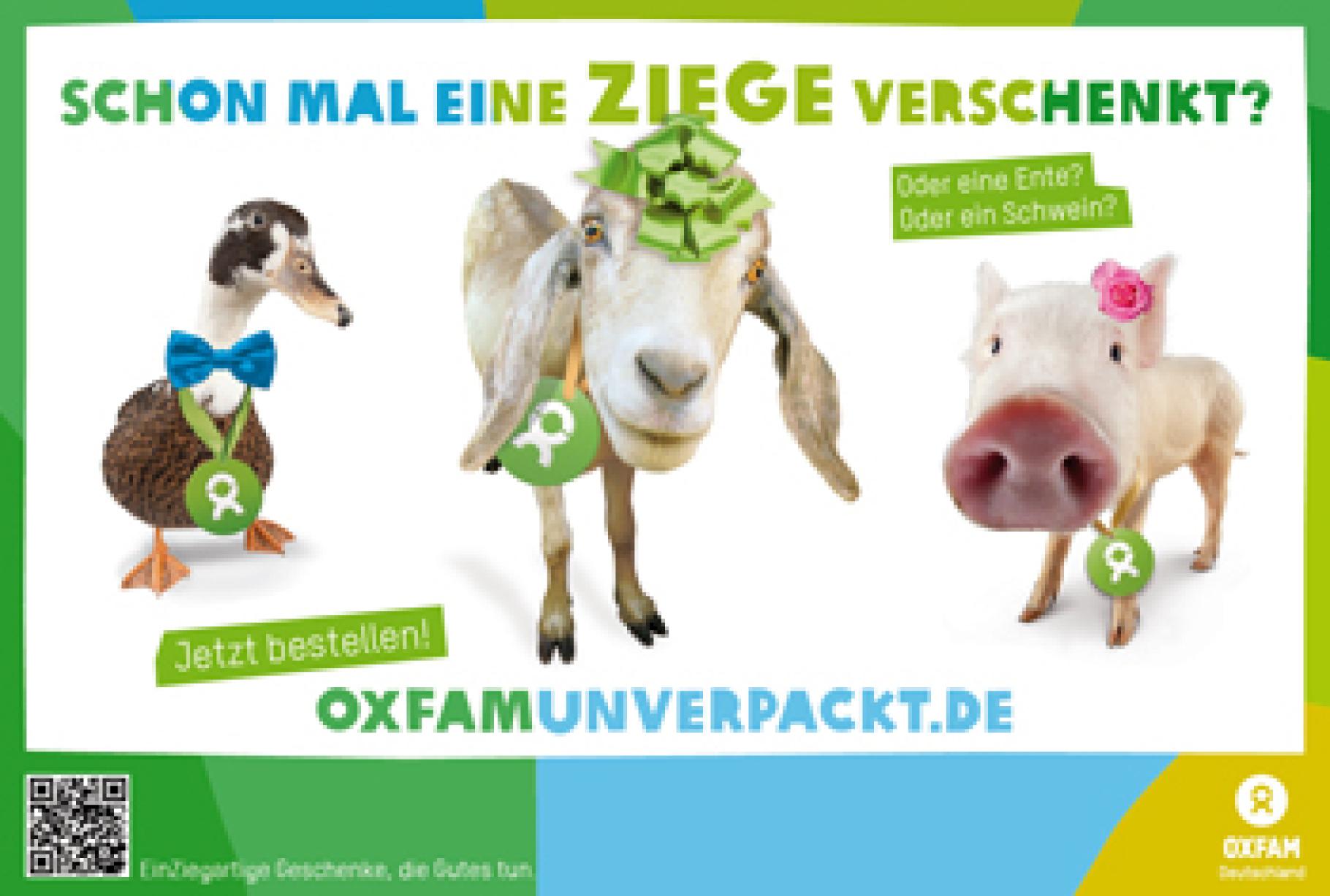 Oxfam Unverpackt Freianzeigen-Motiv Drei tiere