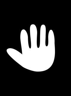 Illustration: Eine Stopp-Handgeste vor schwarzem Hintergrund